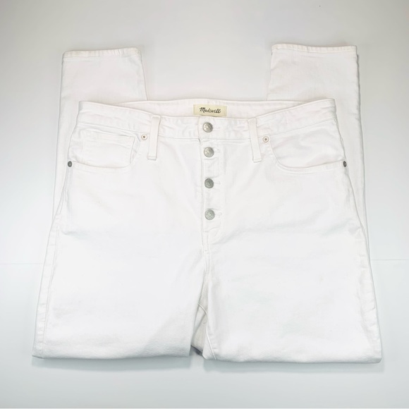 Madewell Denim - Madewell jeans Curvy High Rise Skinny crop jeans white buttonfly women size 34